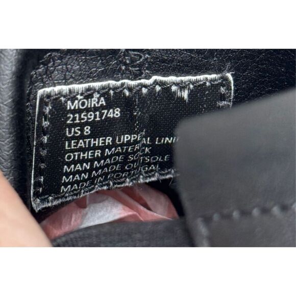 Steve Madden Ankle Boots Size 8 Black Leather Pull On Block Heel Booties - Picture 8 of 9